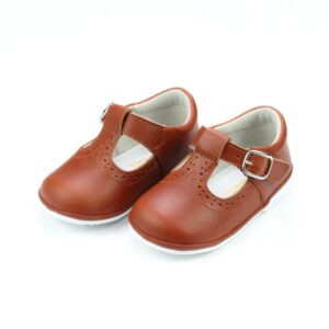 Brown toddler shoes with buckle straps