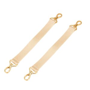 Beige bag straps with gold clasps