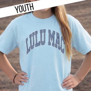 Girlie Girl Originals - Lulu Mac - Stripe Chambray Youth Comfort Colors Tee