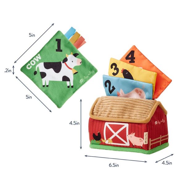 itzy ritzy *new* itzy sensory scarves™ Soft farm-themed baby toy set with numbers and animals.