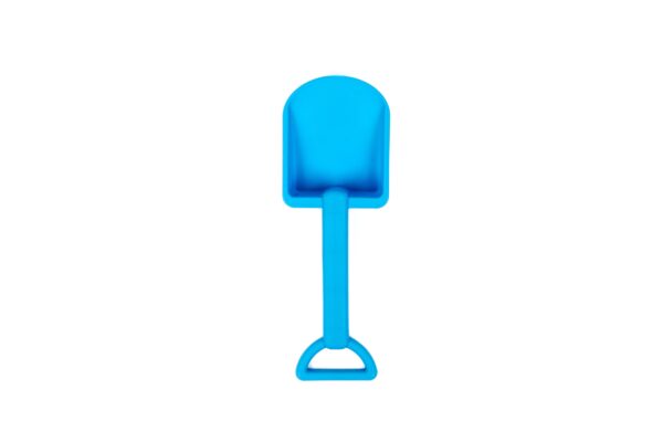 toysmith toysmith 6 piece set ship sand bucket set Blue plastic toy shovel on white background.