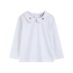 White long-sleeve shirt with peter pan collar