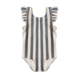 Quincy Mae - Scoop Back One-Piece Swimsuit Retro Ocean Stripe