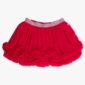 Red ruffled skirt with glittery waistband