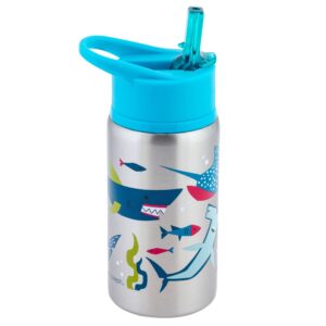 Stainless steel water bottle with sea life design.
