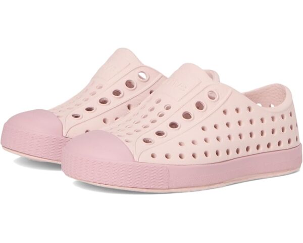 Pink perforated slip-on shoes