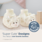 Cute lamb baby booties, hand washable.