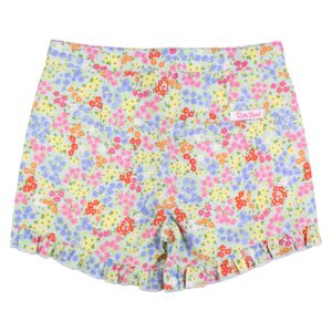 Floral patterned ruffle shorts for kids.