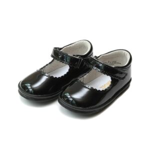 Black baby shoes with ankle straps