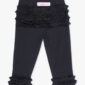 Black leggings with ruffles for toddlers.