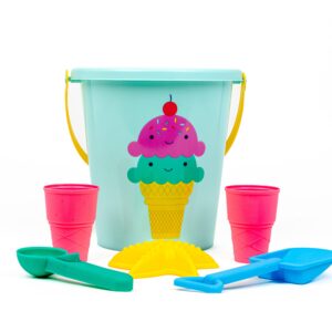 Colorful beach toys with ice cream bucket design