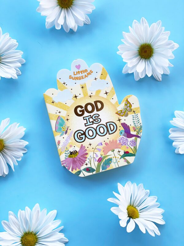 Colorful card with daisies on blue background