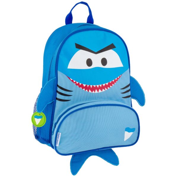 Blue shark-themed children's backpack.