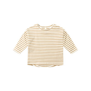 Beige and white striped long-sleeve shirt