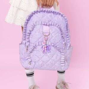 OMG Accessories - Bow & Ruffle Quilted Large Backpack
