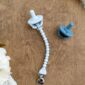 Baby pacifier clip with teether and holder