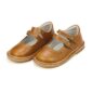 Brown children's leather shoes with straps
