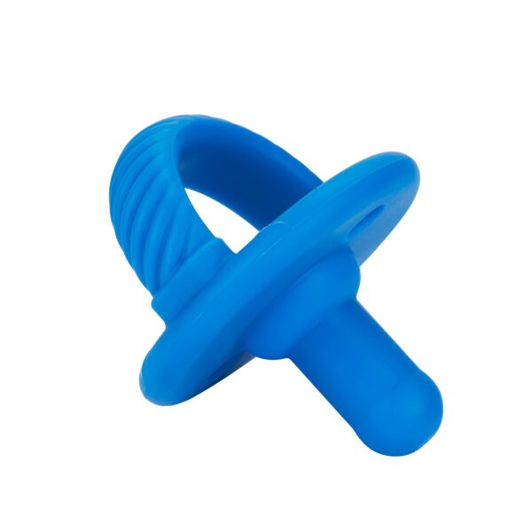itzy ritzy sweetie soother™ pacifier sets (2 pack): aquamarine + peach bows Blue silicone pacifier for babies