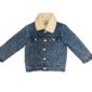 Blue denim jacket with fleece collar