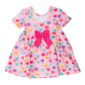 Pink dress with heart patterns and bow