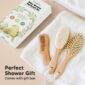 Baby wooden hairbrush set with gift box.