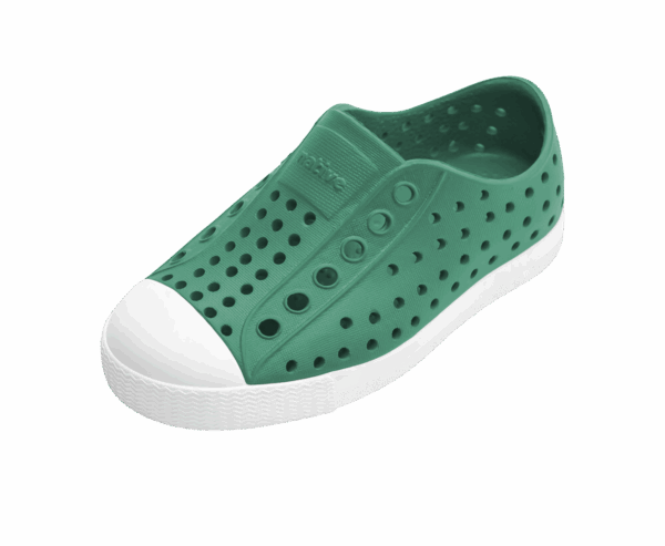 native jefferson alpine green Green slip-on shoe with perforated design