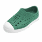Green slip-on shoe with perforated design