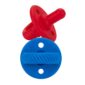 Red and blue silicone pacifiers