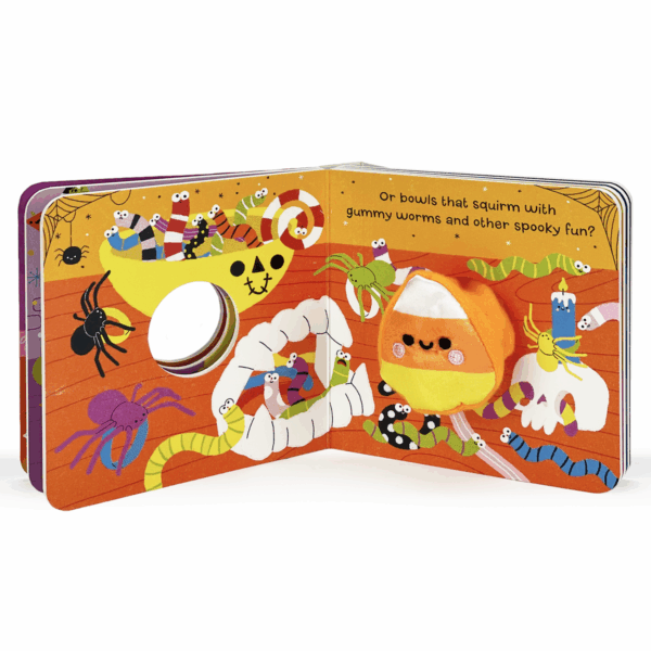 Children's book with Halloween-themed illustrations and text.