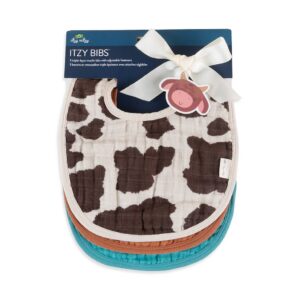 Cow print and colorful baby bibs set