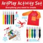ArtPlay Activity Set with crayons, smock, scissors, book.