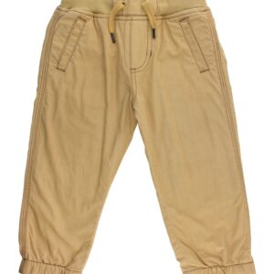 Tan children's pants with drawstring and pockets.