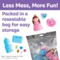 Princess toy set in resealable storage bag.