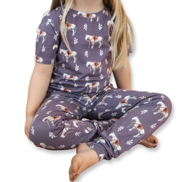 cowkid clothing co muave ranch horse pajamas
