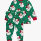 Green Santa pajamas with candy canes.