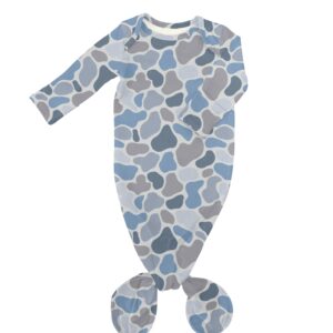 Blue camo baby sleep sack with footies