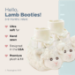 Soft lamb baby booties, hand-sewn in the USA.