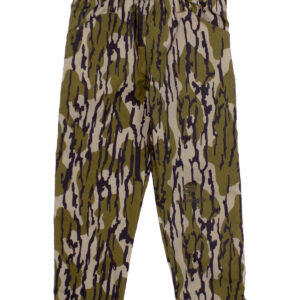 Camouflage pattern green pants for children.