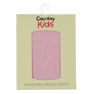 Pink microfiber opaque tights in packaging.