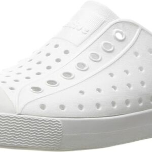 White slip-on sneaker with perforated design.
