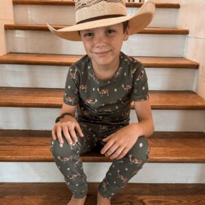 Cowkid Clothing Co - Hereford Bull Short Sleeve Pajama Set