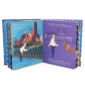 Illustrated children's book with officer and train scene.