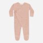 Pink knitted baby onesie with wrap design