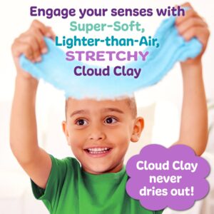 Child playing with soft, stretchy Cloud Clay.