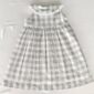 Gray plaid dress with lace collar
