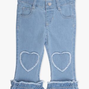 RuffleButts – Heart Appliqué Crop Flare Jeans