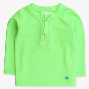 RuggedButts- Long Sleeve Zipper Rash Guard - Neon Honeydew Green