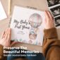 Hands holding 'My Baby's First Years' memory book.