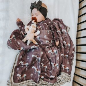 Cowkid Clothing Co - Muave Ranch Horse Bamboo Muslin Blanket