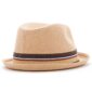 Beige fedora with multicolor striped band